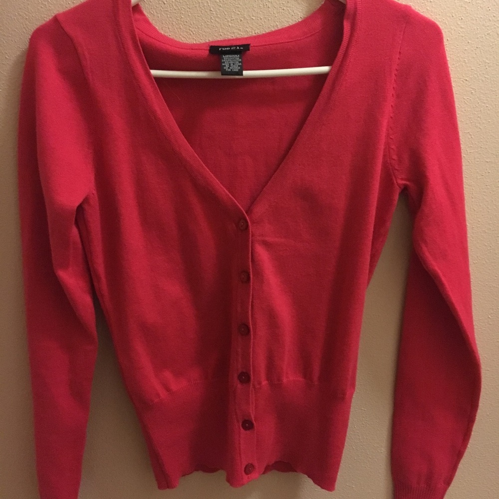 Rue 21 Red Cardigan